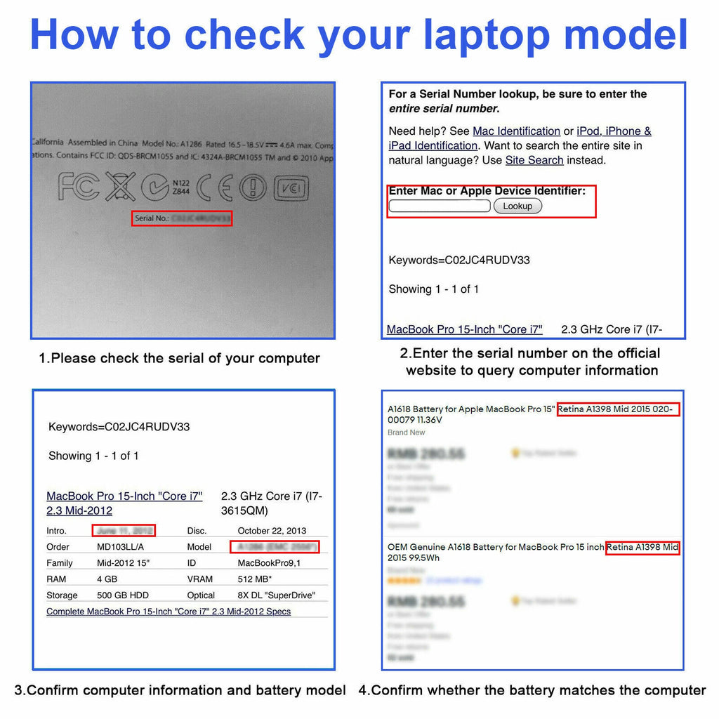 A1398 A1494 Battery For Apple MacBook Pro 15" Retina Late 2013 Mid 2014 2015