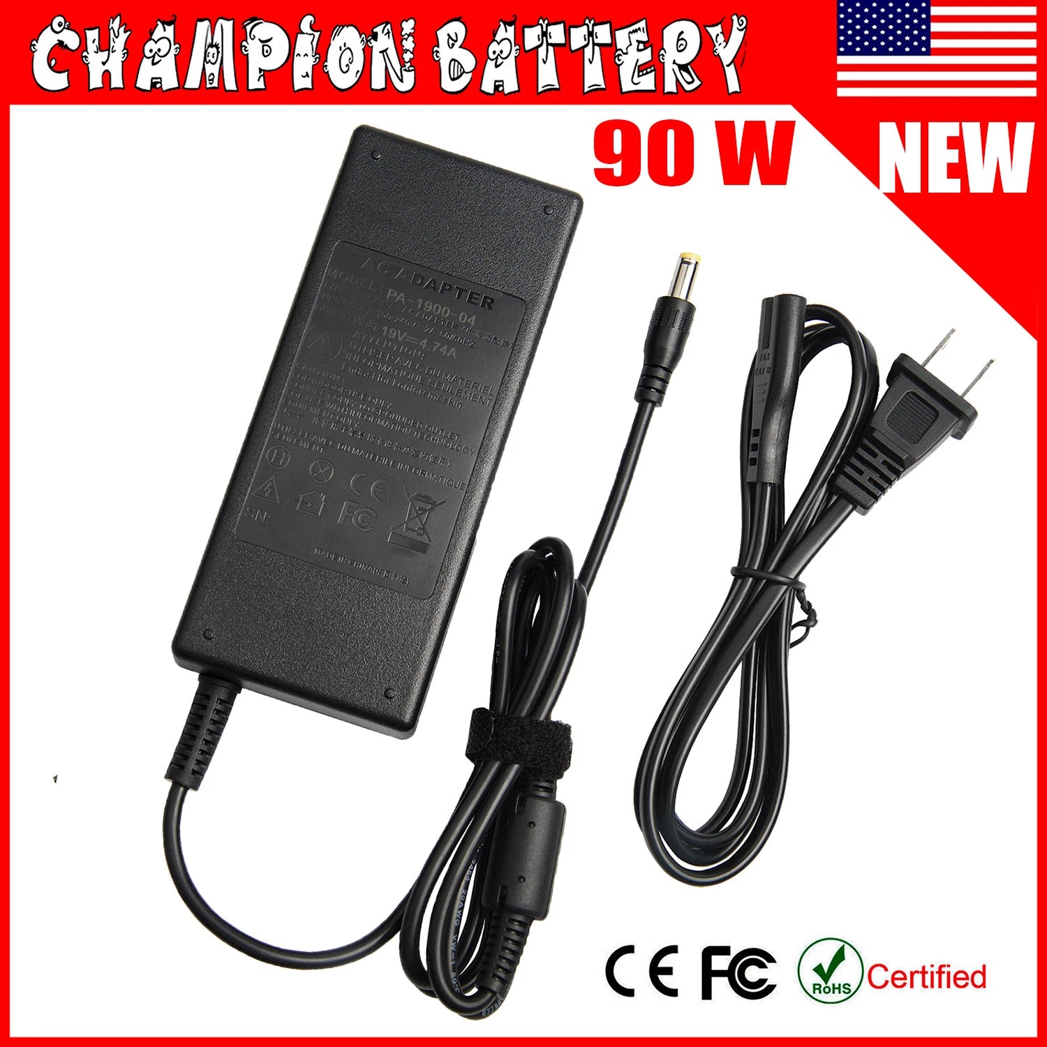 AC Adapter for Westinghouse LD-4655VX Widescreen 46" LED HDTV Power Supply+Cord