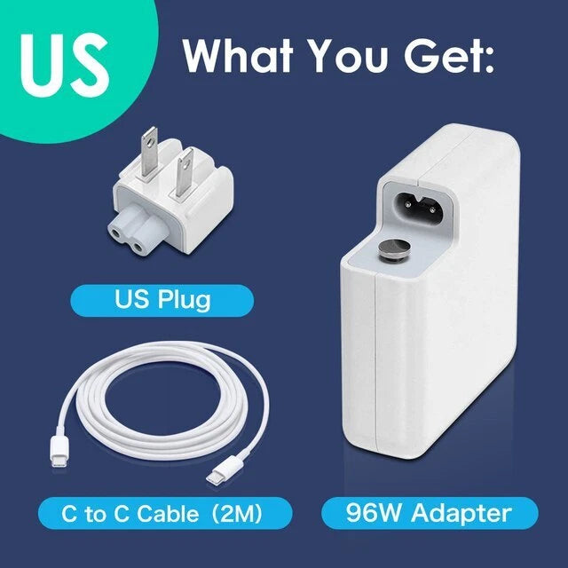 96W USB-C MacBook Pro Charger Power Adapter For APPLE Mac Book Air A2166 A1719