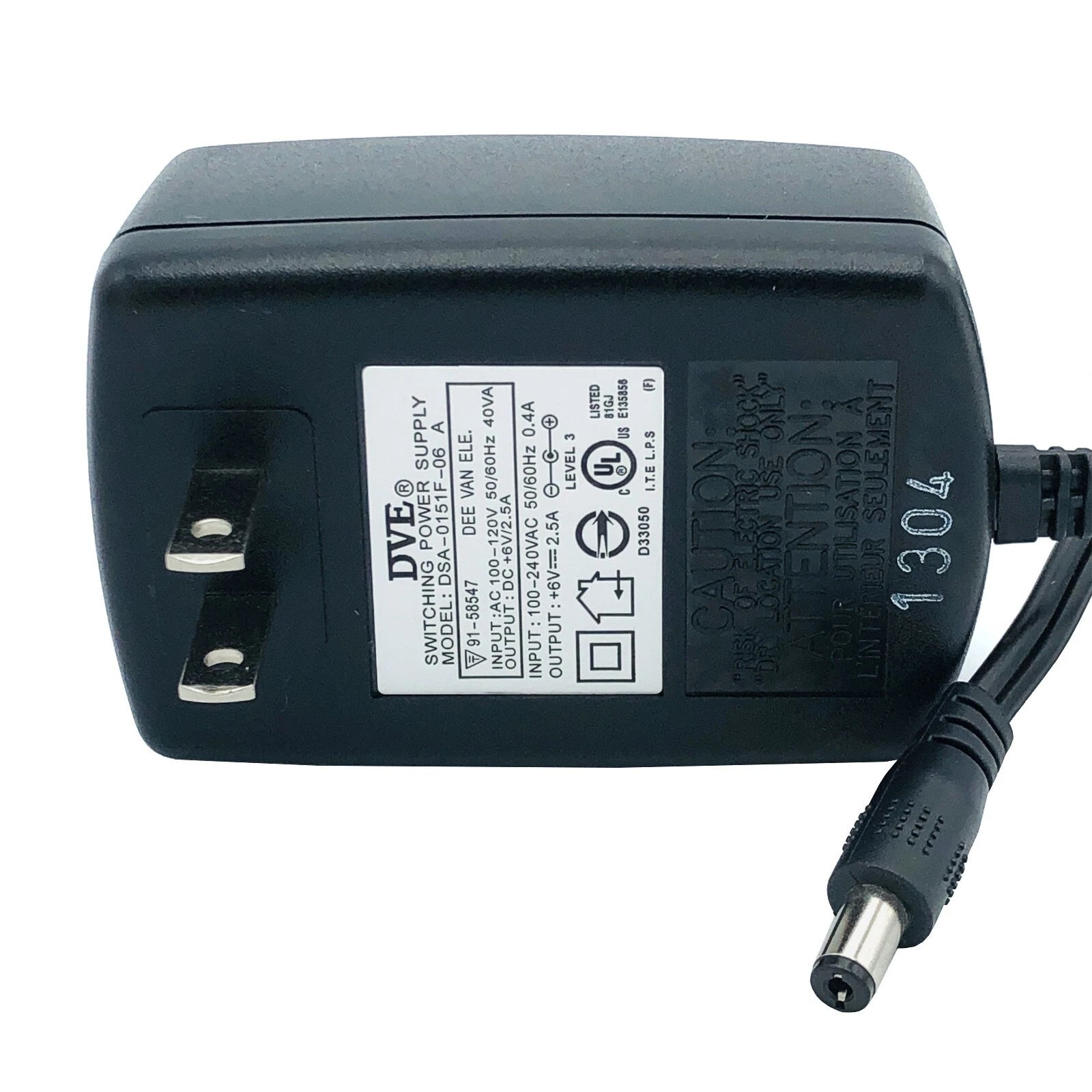 NEW Genuine 15W DVE AC DC Switching Power Supply +6V 2.5A DSA-0151F-06 A