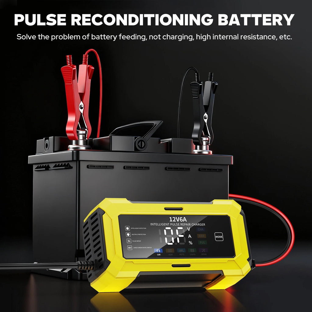 12V Automatic Car Battery Charger for LiFePO4 Maintainer Trickle Repair Lithium