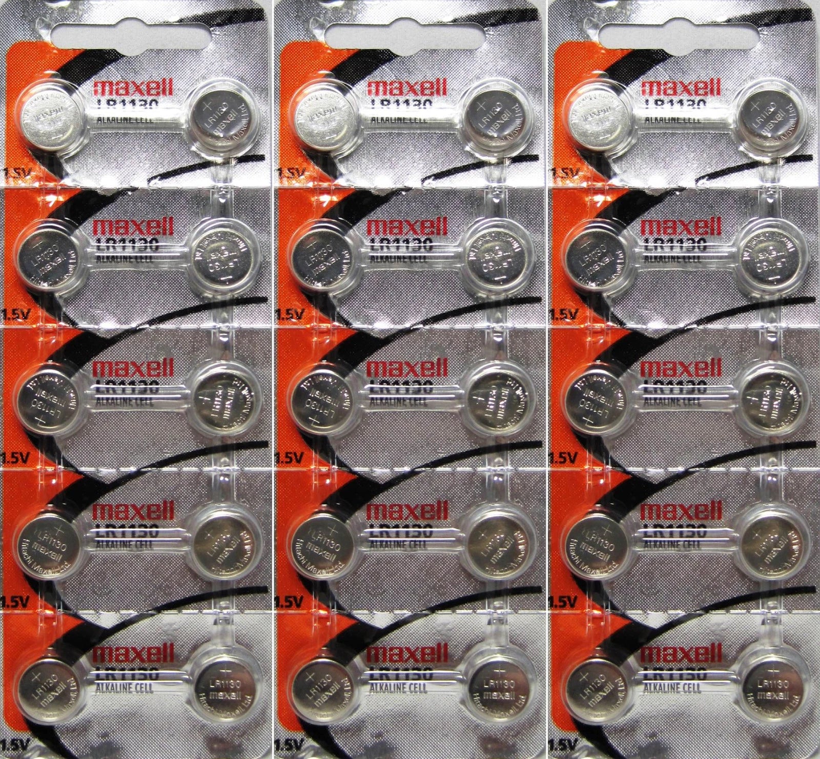 30 LR1130 Maxell AG10 389 390 189 L1131 Alkaline Hologram Batteries