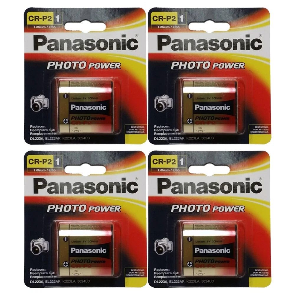 4 Panasonic CR-P2PA/1B Photo Power CR-P2 Lithium 223 Battery
