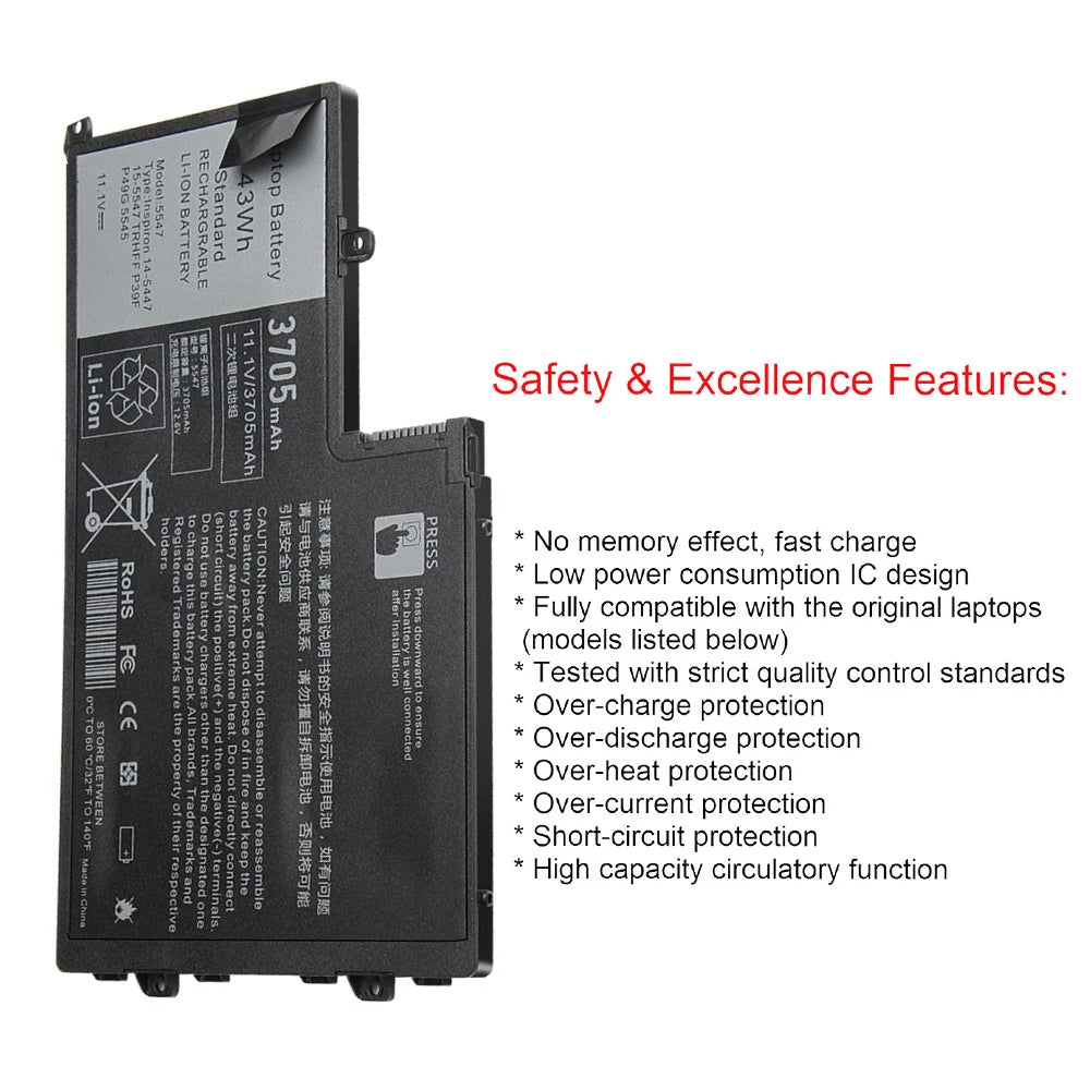 New Battery For Dell Inspiron 15-5547 5545 5548 Latitude 3450 3550 TRHFF 1V2F6 C
