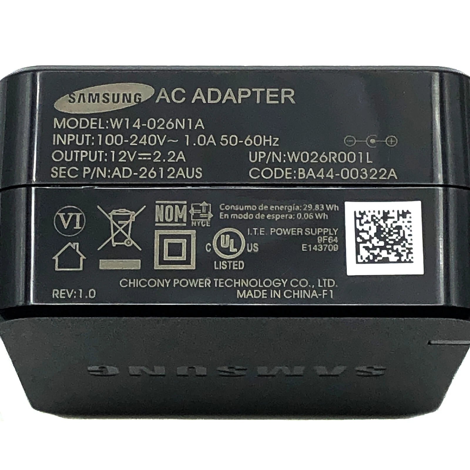 NEW Genuine Samsung AC Power Adapter for Samsung Chromebook 3 - Series Laptops