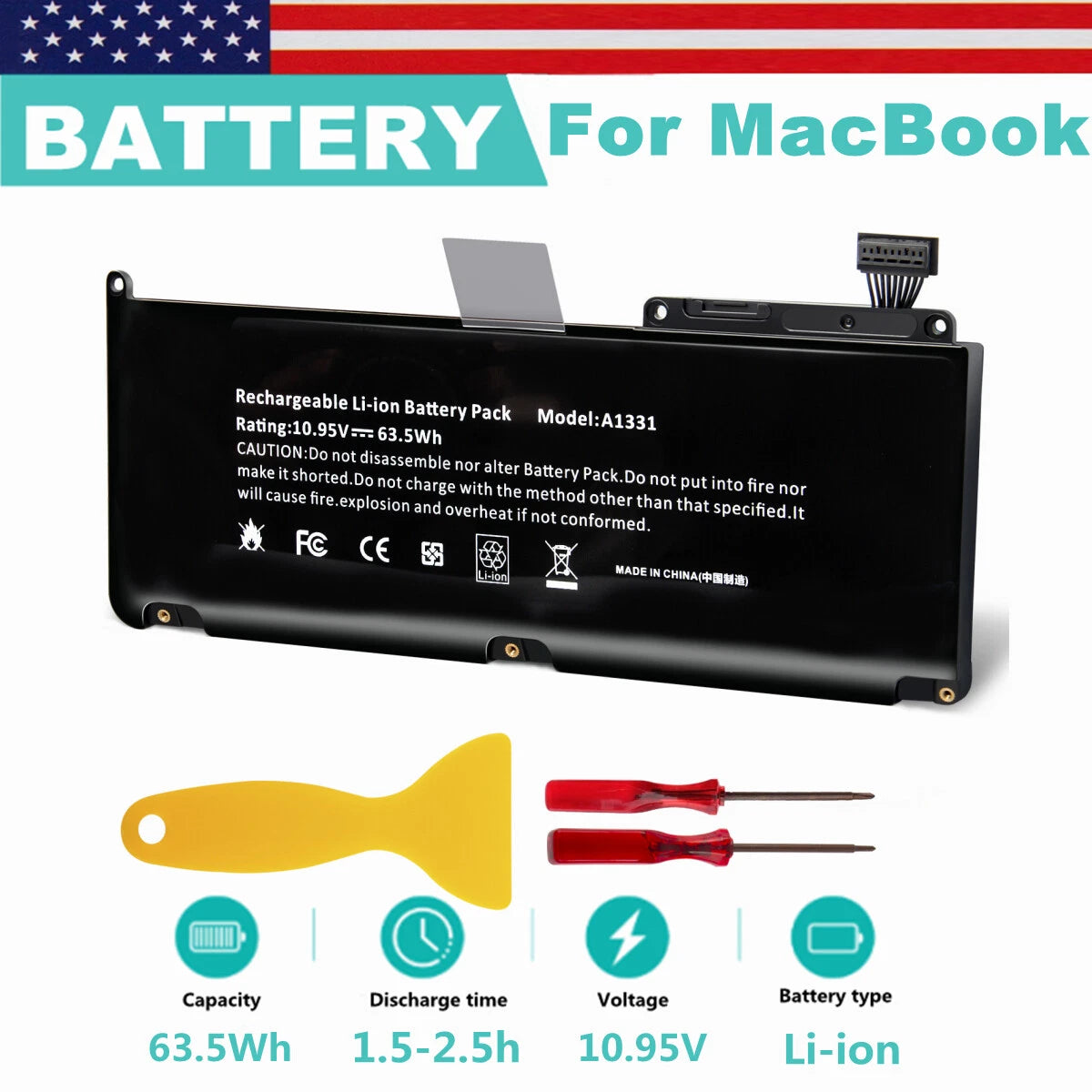 A1331 Battery for Apple MacBook 13" Unibody A1342 Late 2009 Mid 2010 Battery