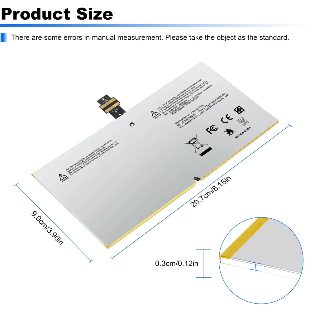 ??38.2WH Replace DYNR01 G3HTA027H Battery For Microsoft Surface Pro 4 1724 12.3"