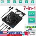 7-in-1 External USB 3.0 Type-C DVD Reader CD Burner Drive Player for Laptop Win