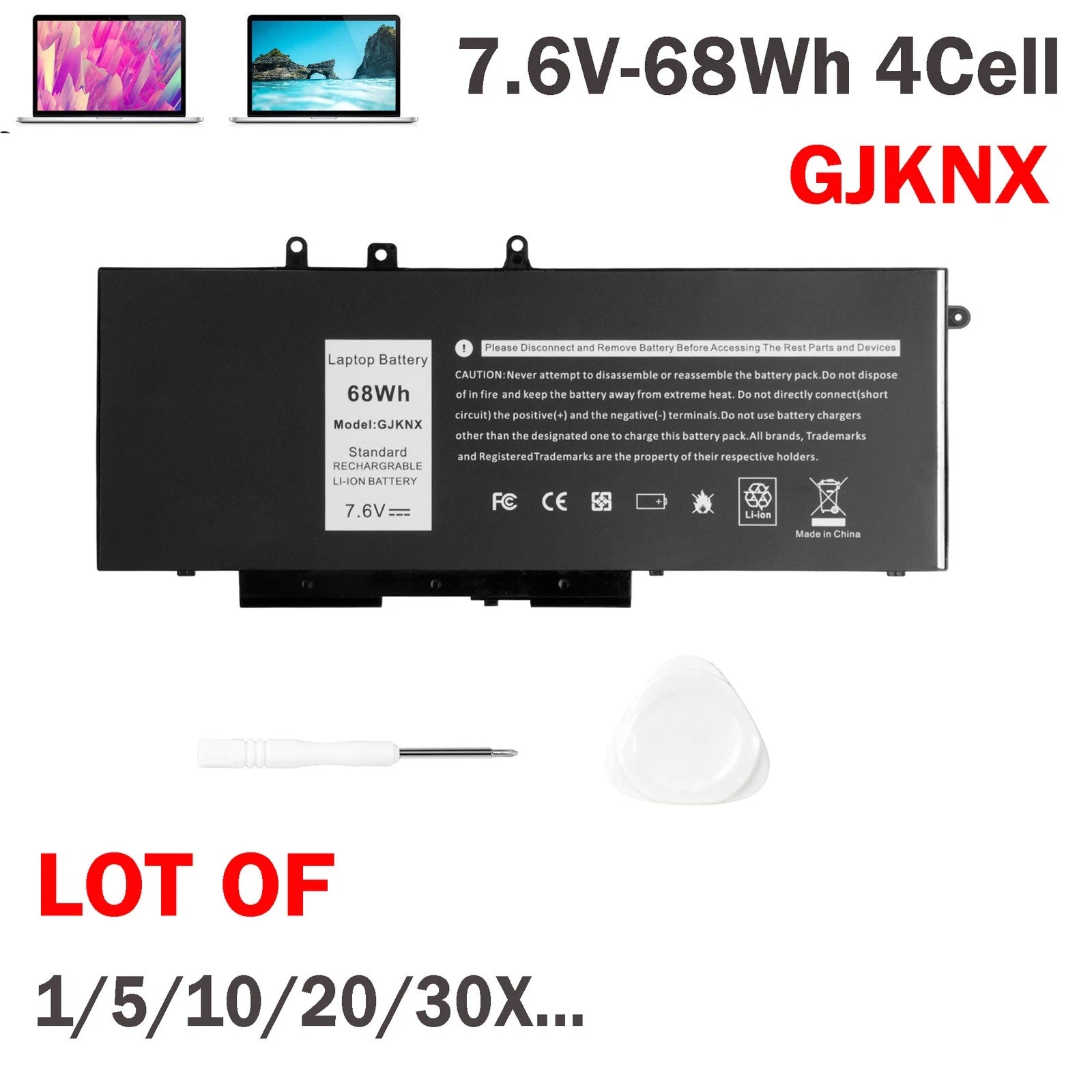 ??LOT OF 30x GJKNX Battery For Dell Latitude 5480 5580 5490 5590 5488 E5280 68Wh