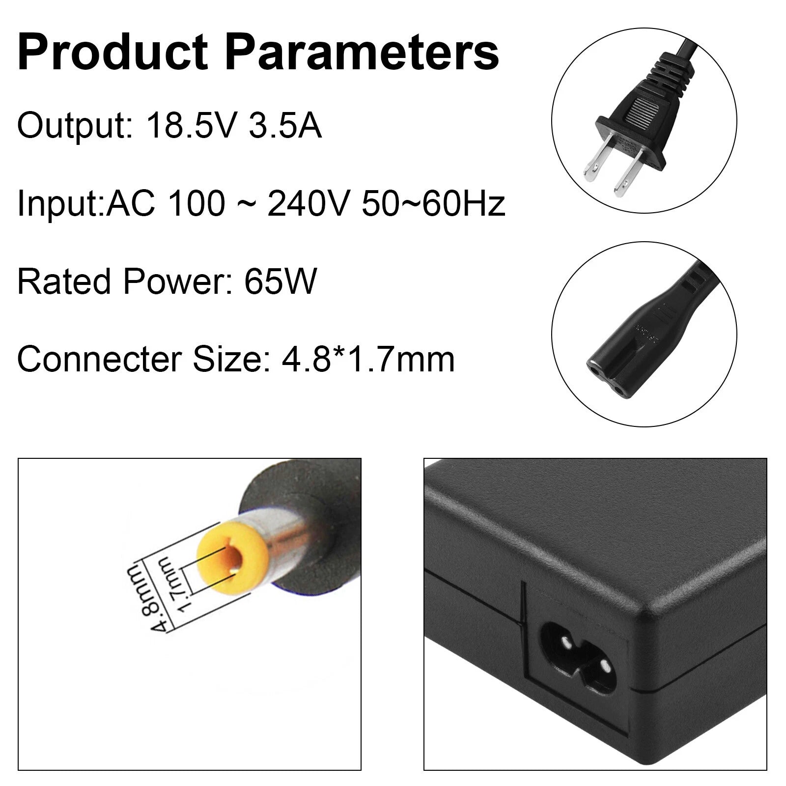 65W AC Power Adapter Charger for HP Compaq Presario 510 515 520 610 A900 C700