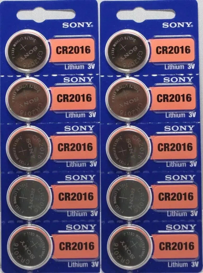 10 x SONY/MURATA CR2016 Lithium Battery 3V Exp 2030 Pack 10 Coin Cell Battery