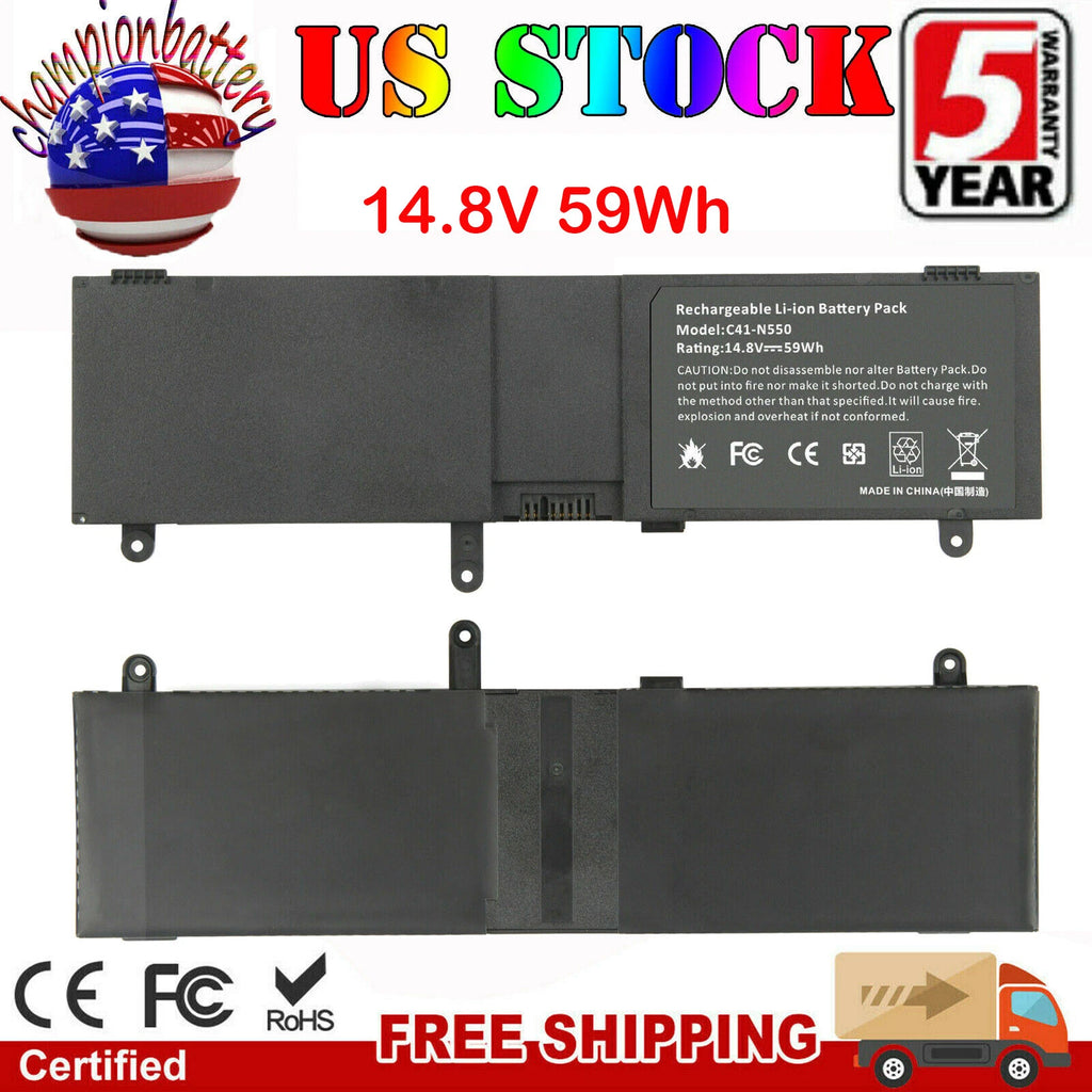 C41-N550 Battery for Asus N550 N550JA N550JV N550J N550JK Q550L Q550LF G550 New
