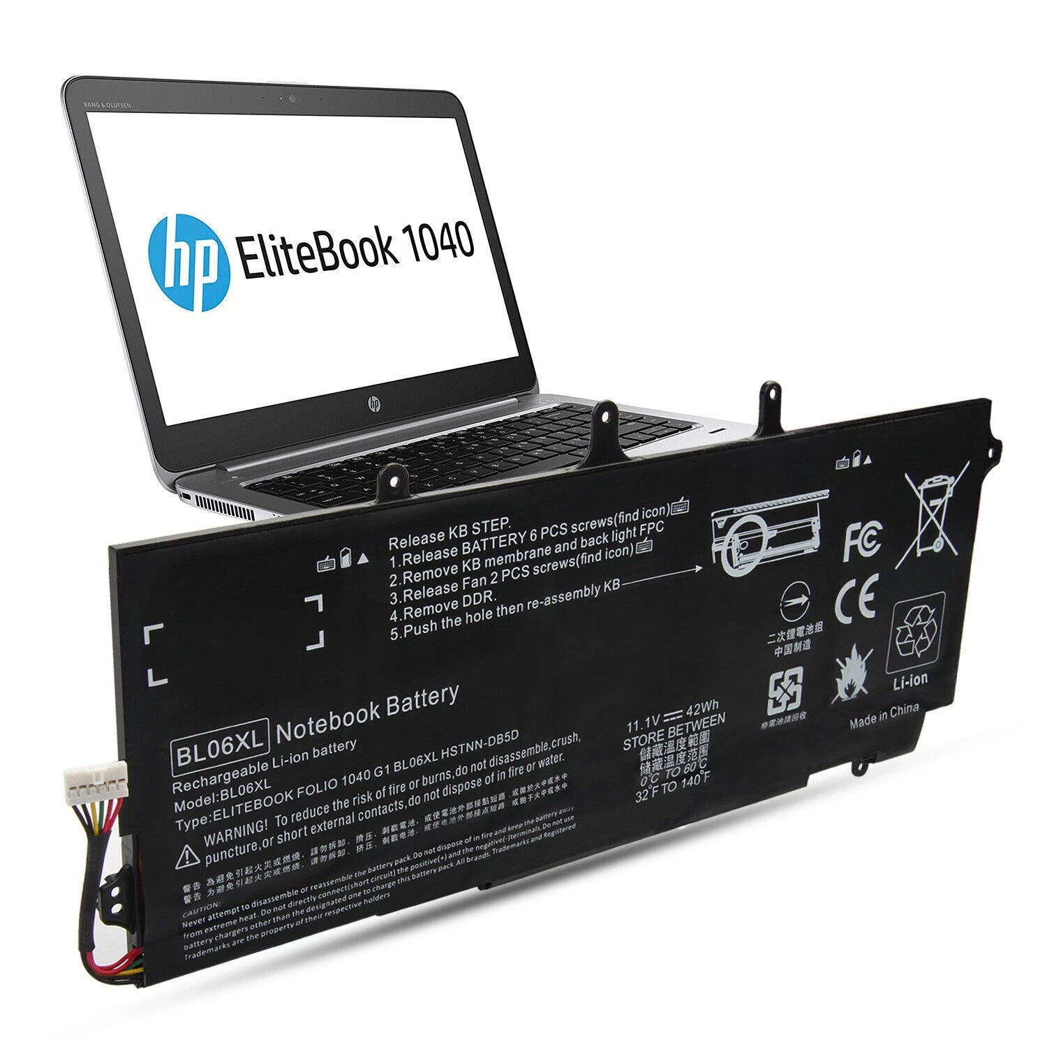 BL06XL Battery For HP EliteBook Folio 1040 G1 G2 722297-001 HSTNN-W02C