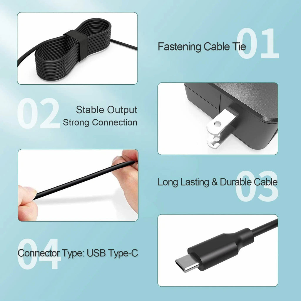 45W USB C Charger Fit for Samsung Galaxy Book S Galaxy Book 2 10.6 12inch 2-in-1