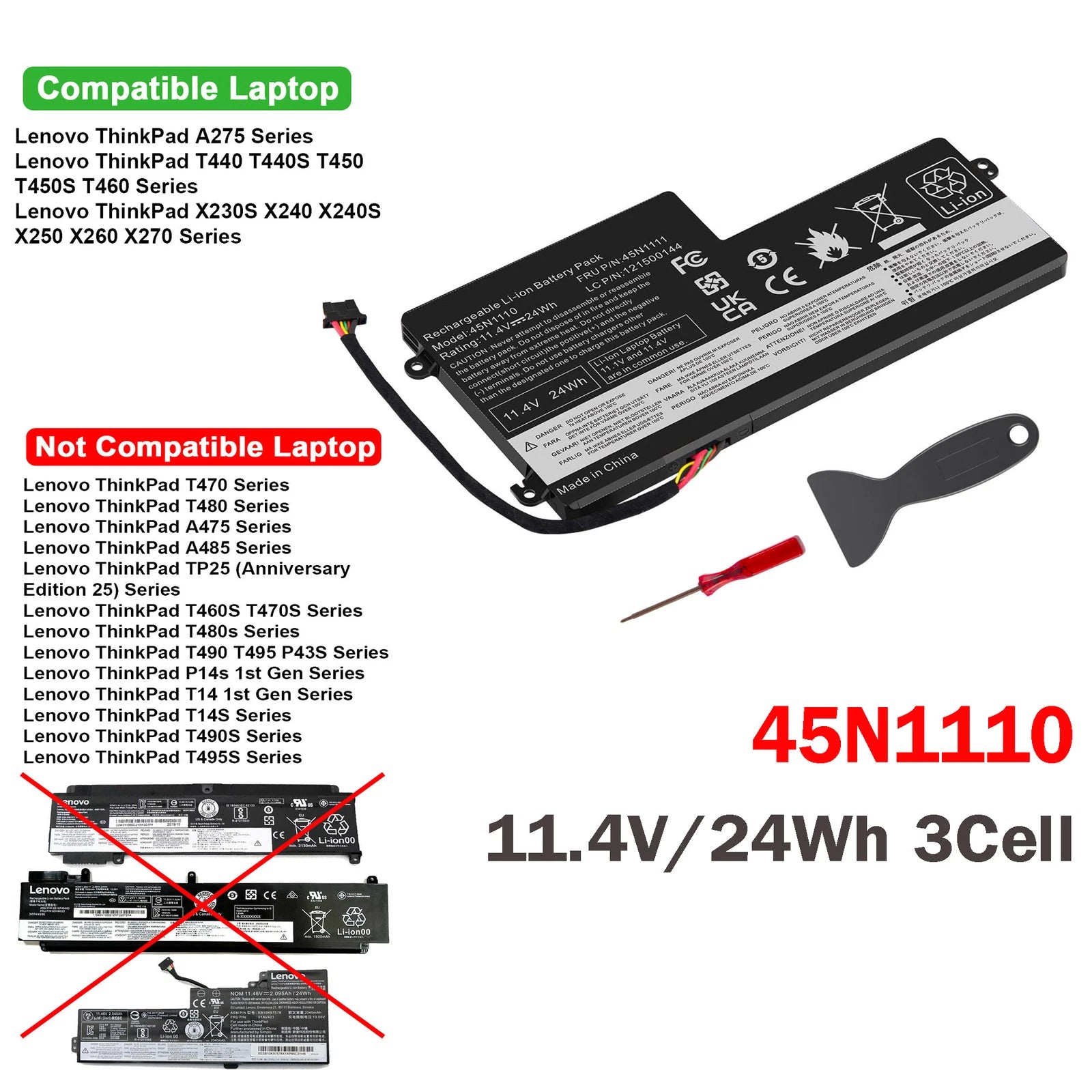 Battery 45N1110 45N1112 for Lenovo ThinkPad T440 T450 T450S T460 X240S X250 X260
