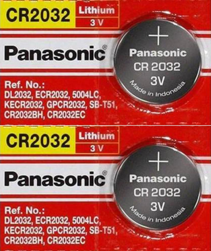 2 x SUPER FRESH Panasonic CR2032 CR-2032 Lithium Battery 3V Coin Cell Exp. 2030