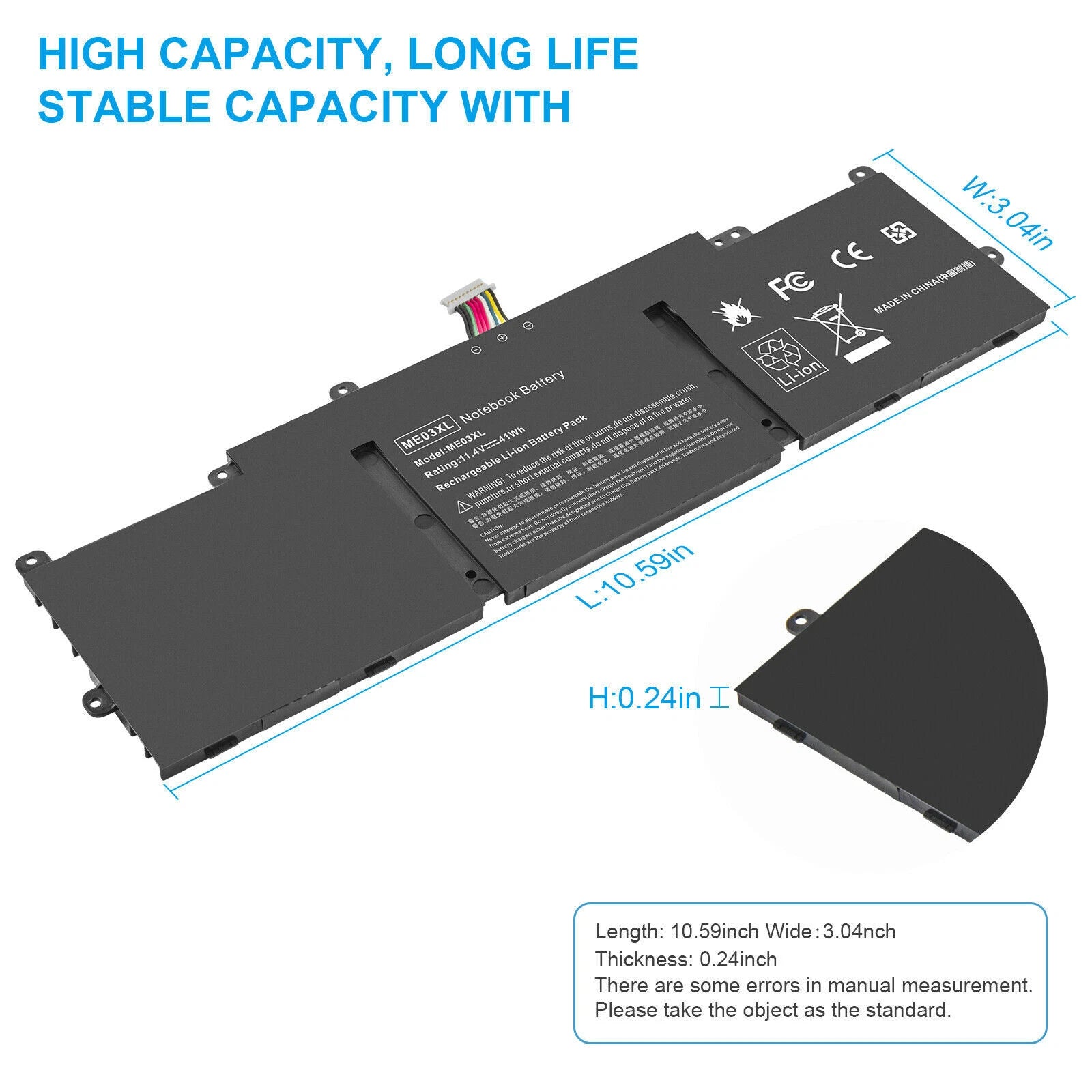 ME03XL Battery for HP Stream 11-d010nr 11-d010wm ME03 787521-005 787089-421 41Wh