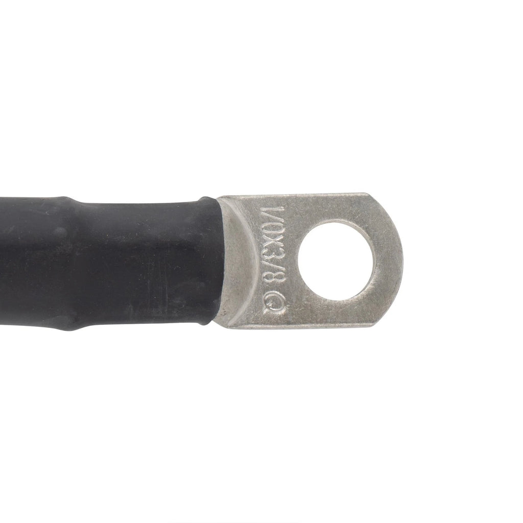 1/0 Black Battery Interconnect Cable 18" with 3/8" Lugs ASSEMBLED IN USA