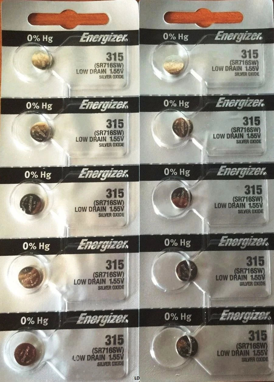 ENERGIZER 315 SR716SW (2 piece) WATCH BATTERIES NEW SEALED Authorize Seller