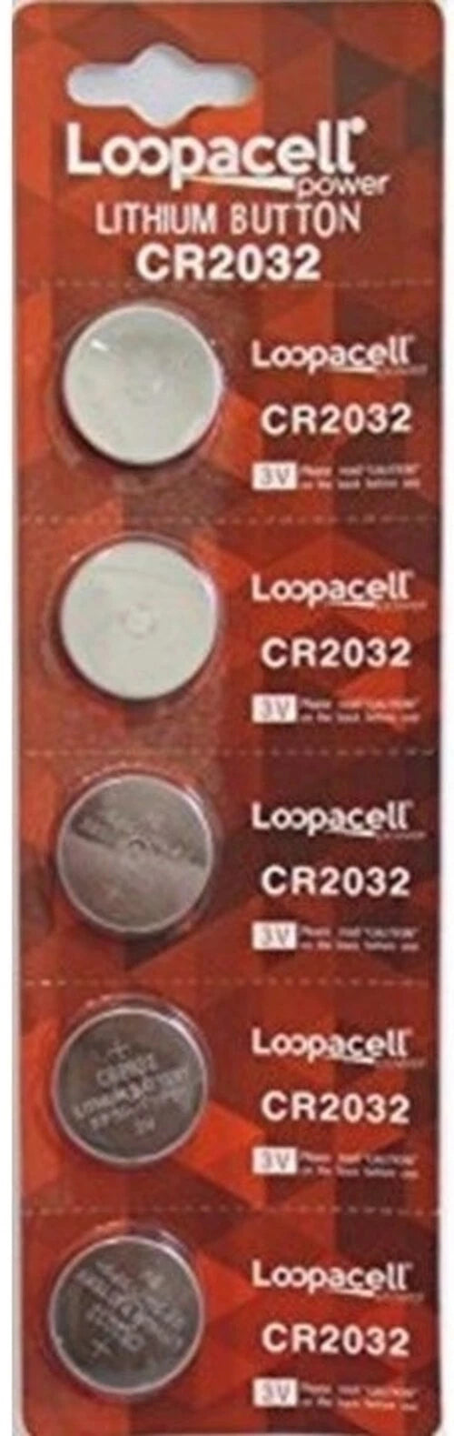 10 Loopacell CR2032 ECR 2032 Battery 3V Lithium Button Cell Batteries