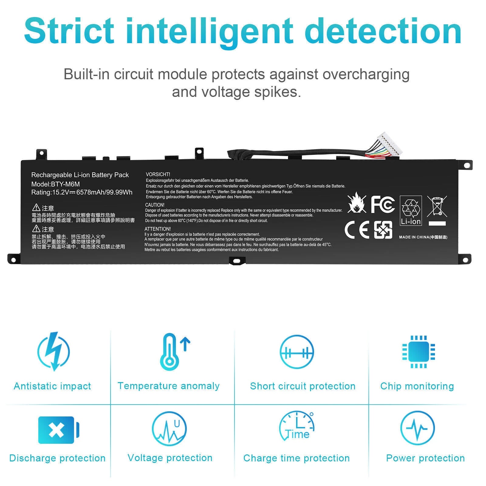 BTY-M6M Battery for MSI GS66 Stealth 10SF 10SFS 10SGS GE66 Raider 10SD 10SE GE76