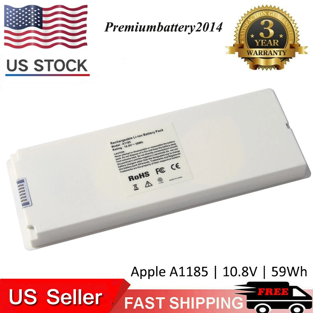 Battery for Apple 13" MacBook A1185 Li-ion 10.8V - 55 Wh Rechargeable Battery PM
