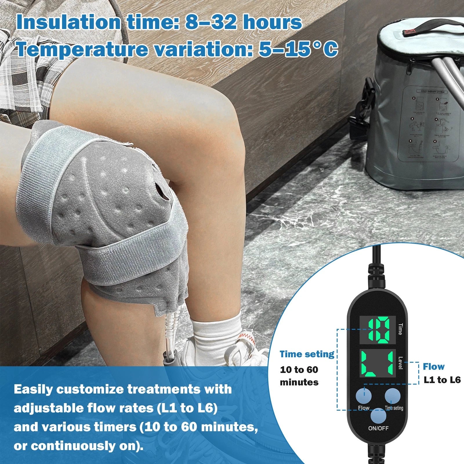 Portable Ice Therapy Machine Programmable for Post-surgery Recovery Pain Relief