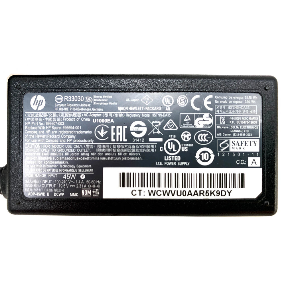 NEW Genuine 45W HP AC Adapter for EliteBook Folio 9470m 9480m Notebook PC OEM