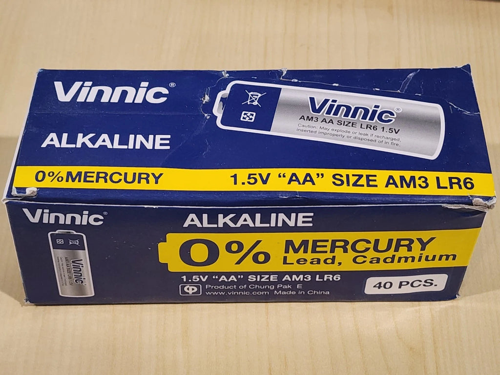4x New Vinnic AA 1.5v Alkaline Batteries LR6 AM3 for remotes lights calculators