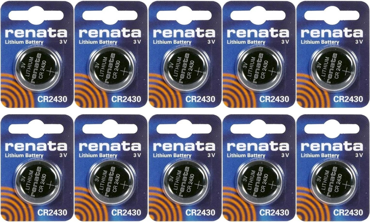 10 CR2430 2430 DL2430 Renata Lithium Watch Batteries Exp 03/2020