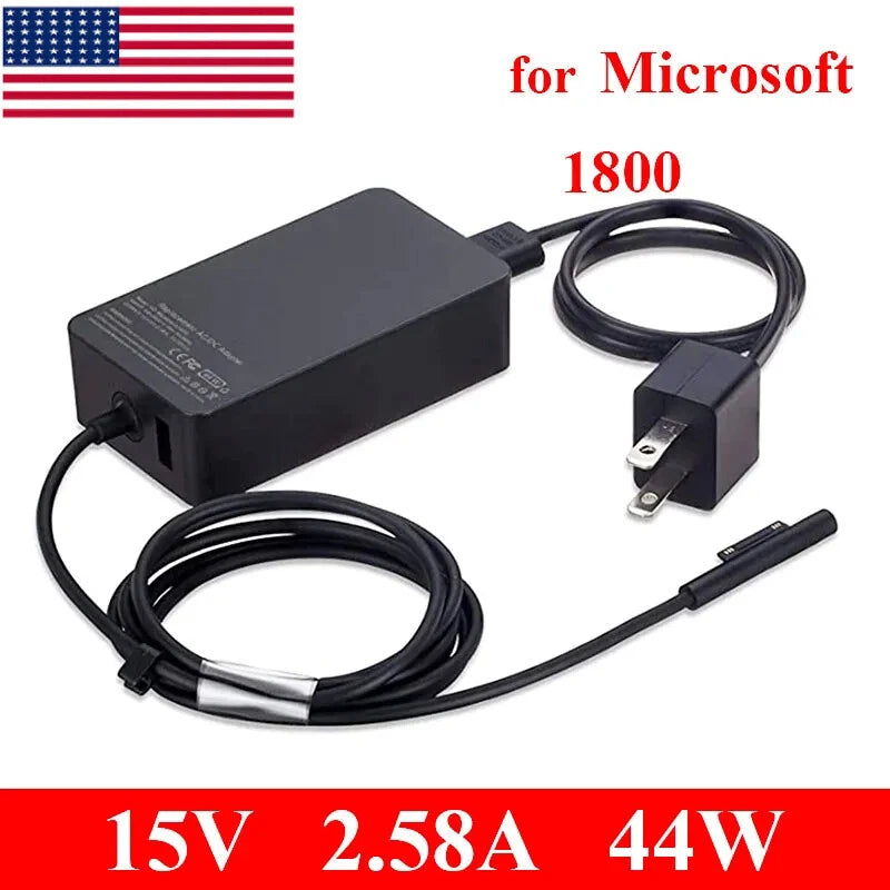 For Microsoft Surface Pro 3 4 5 6, Go Book Power Adapter Charger 44W 1800 1769