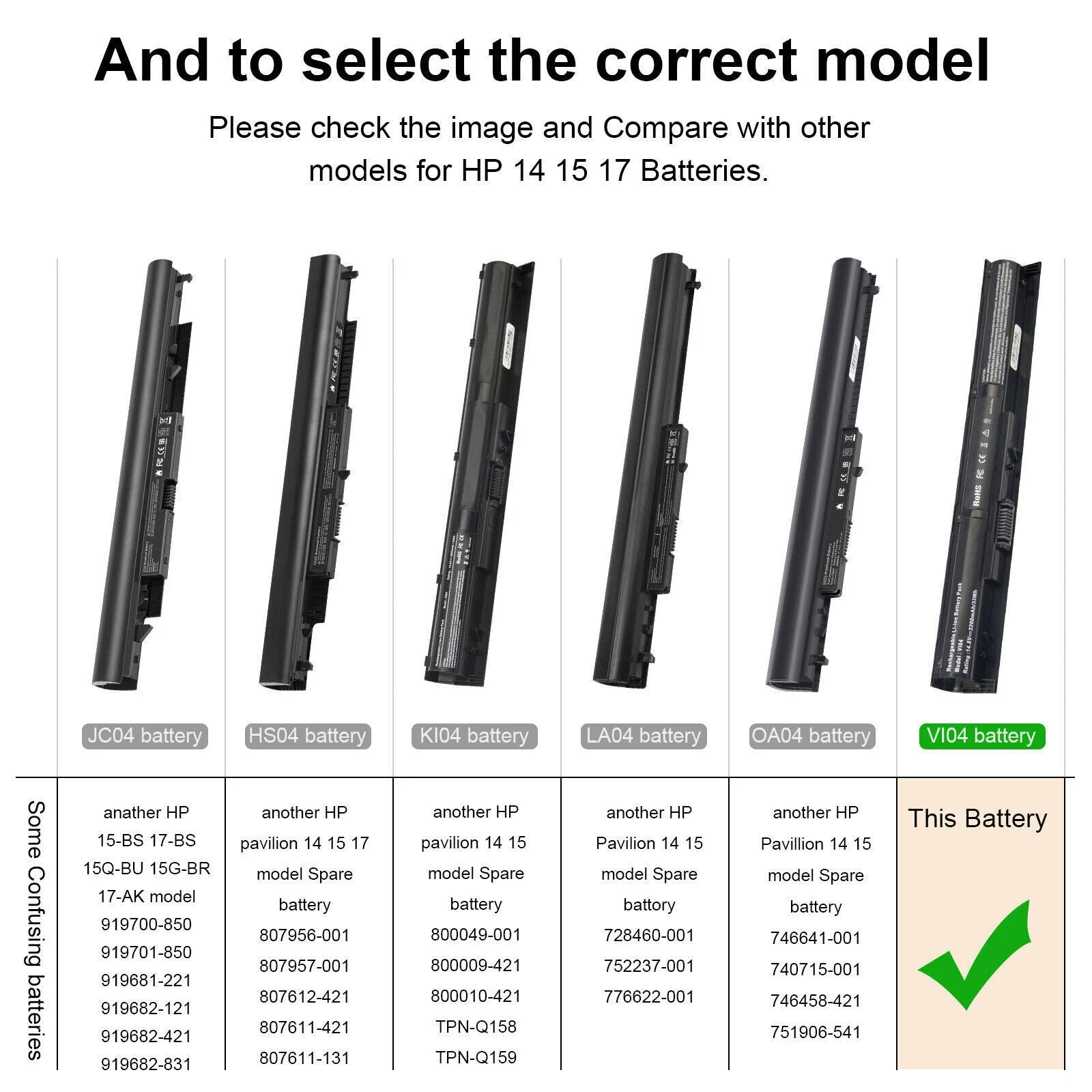 VI04 V104 Battery for HP ProBook 450 G2 440 G2 756743-001 756744-001 41Wh