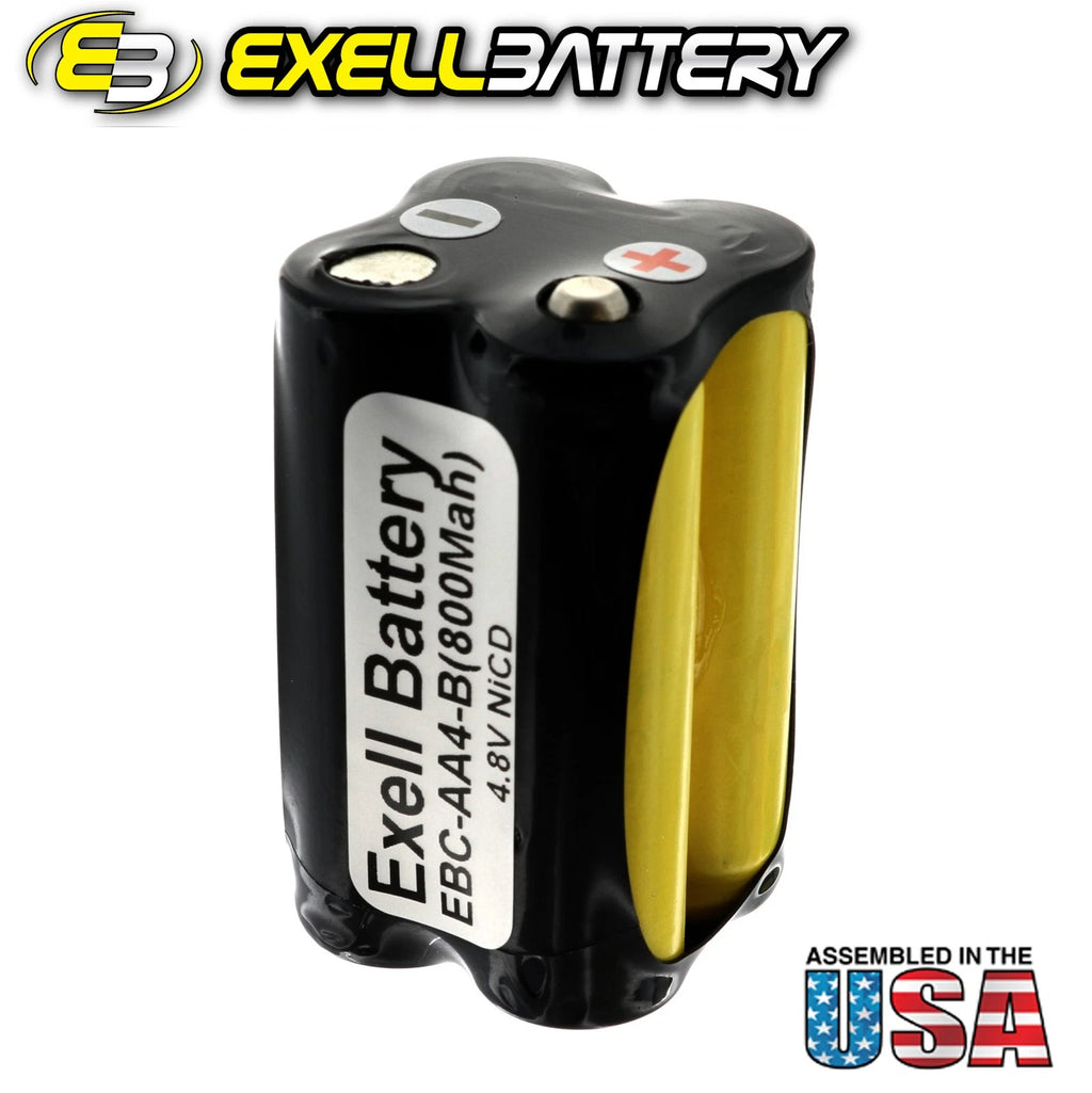 Exell Custom 4.8V 800mAh NiCd 4xAA Square Button Top Battery Pack