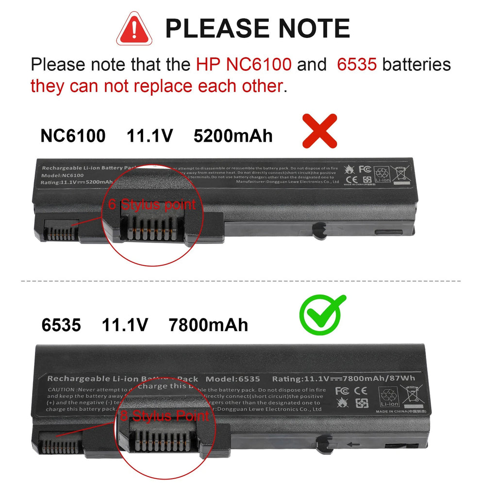 6/9 Cells Battery for HP EliteBook 6930p 8440p 8440w 6730b 6535b 482962-001