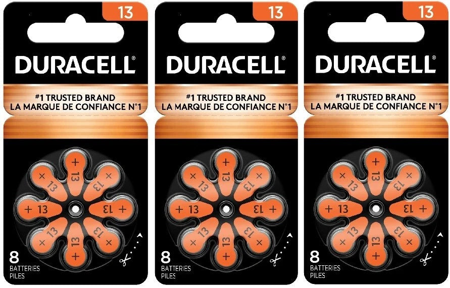 Duracell Activair Mercury Free Hearing Aid Batteries Size 13 (16-160) Exp 2029