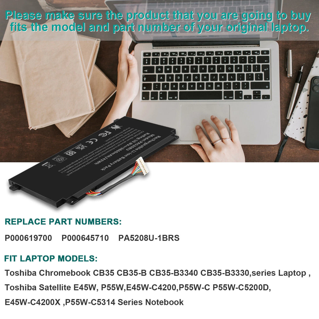 PA5208U-1BRS Battery for Toshiba Chromebook P55W-C5204 C5314 CB30-B3123 Laptop