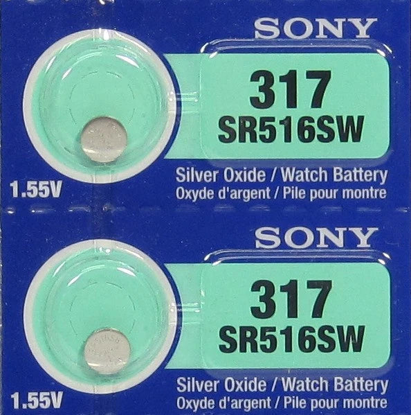 2 Pcs Sony Silver Oxide 317 1.55V Battery