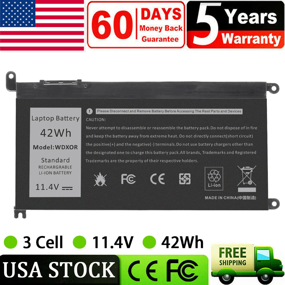 ??LOT Battery For Dell Inspiron 15 7586 7579 7573 7570 7569 7560 WDX0R WDXOR 42W