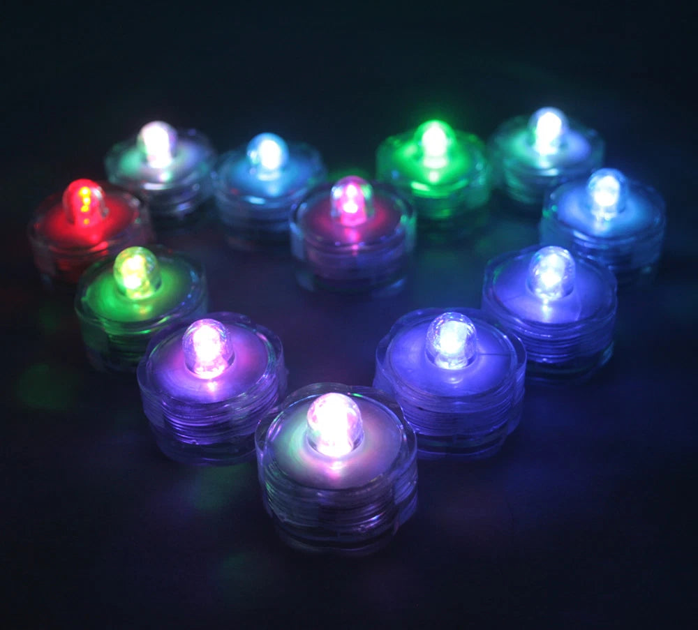 Multi-Color Changing LED superbright tealights, 12 - Candles Battery operated