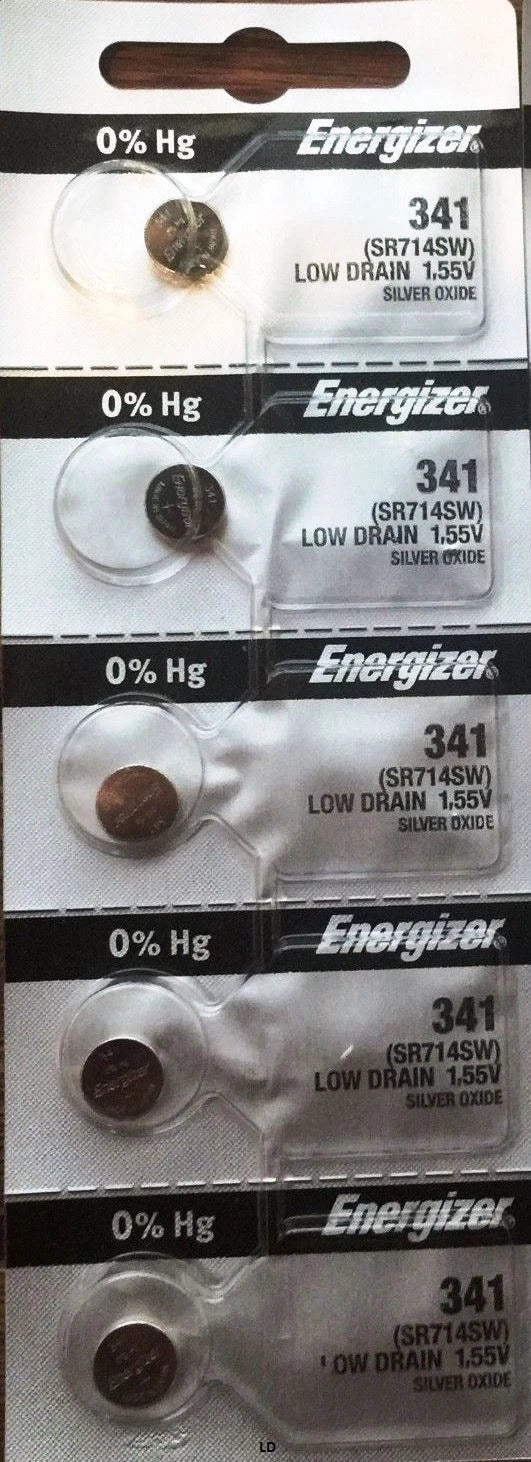ENERGIZER 341 SR714SW (2 piece) V341 D341 BATTERY NEW SEALED Authorize Seller