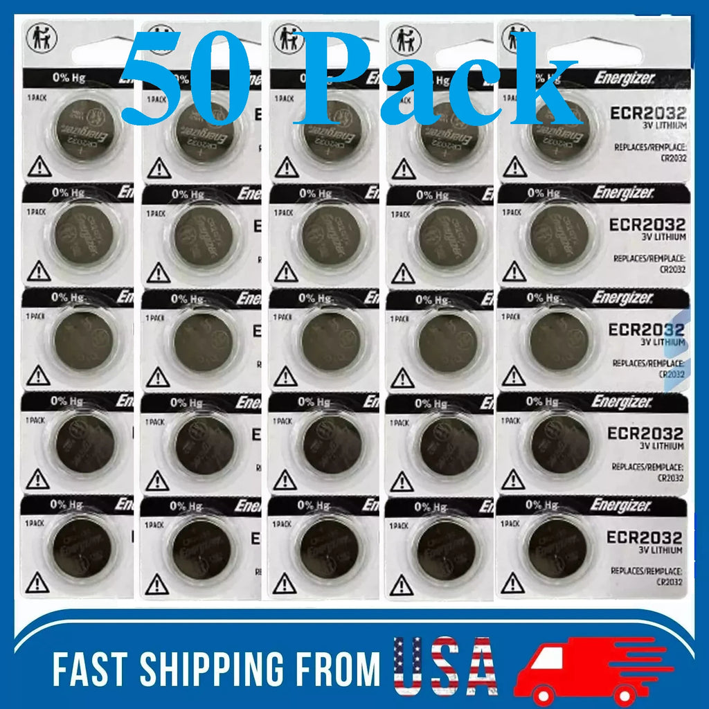 50 x Fresh Energizer CR2032 3V Lithium Coin Cell Button Battery CR 2032 ECR2032