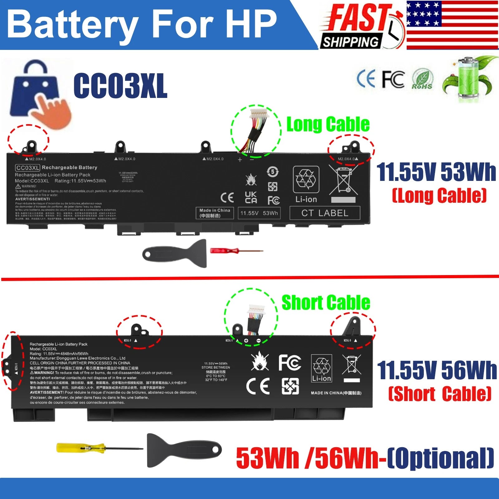 ?CC03XL Laptop Battery For HP EliteBook 830 835 840 845 850 855 G7 G8 L78555-005