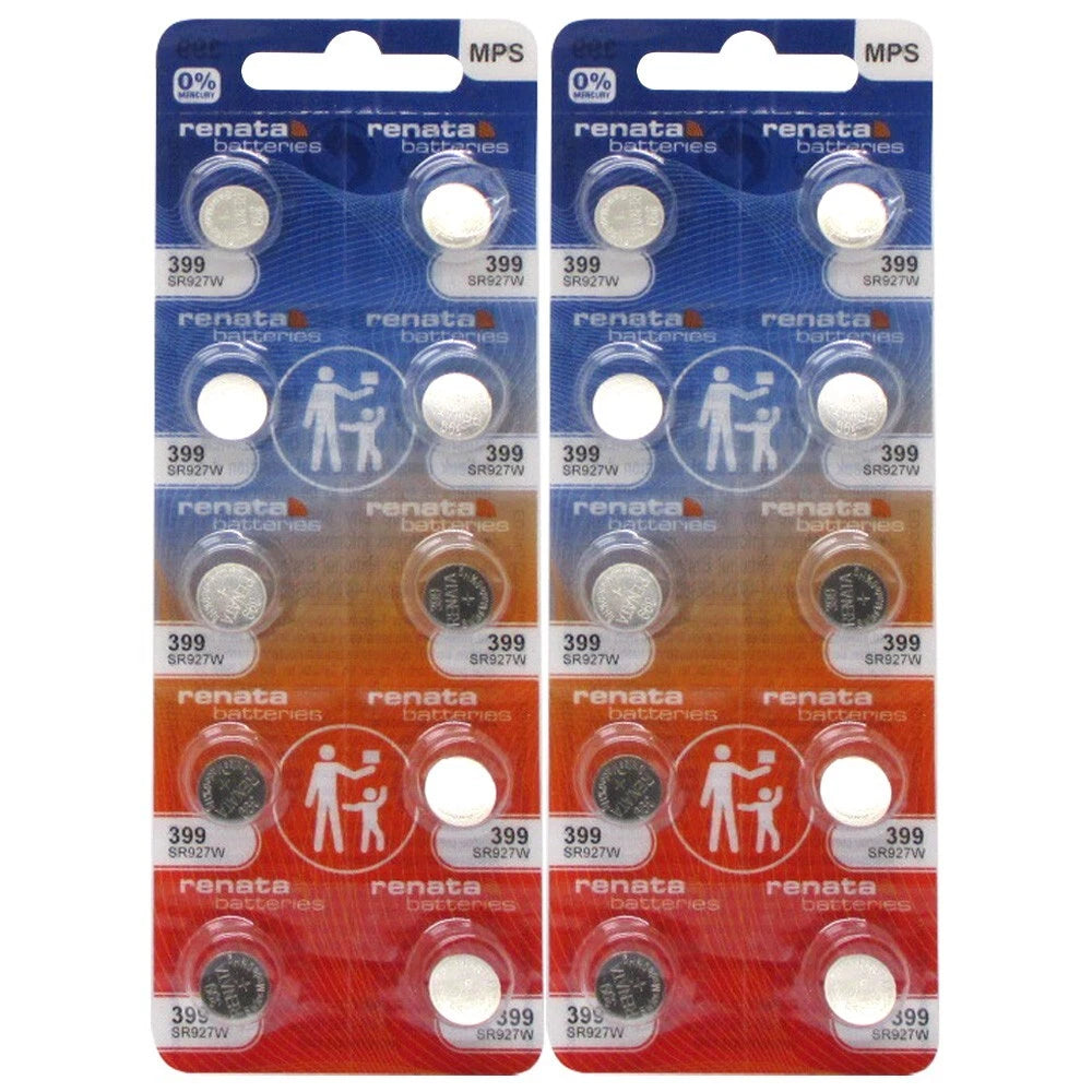 20 Renata 399 SR927W 0% MERCURY Batteries