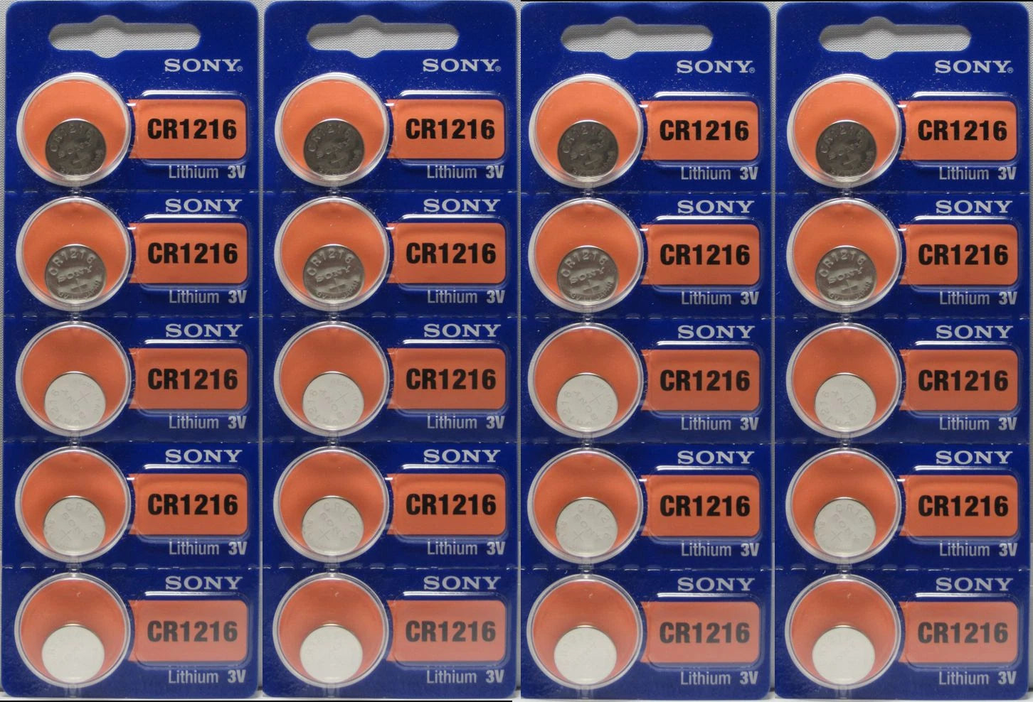 20 Pk SONY Lithium Coin Batteries CR1216 CR 1216 3V