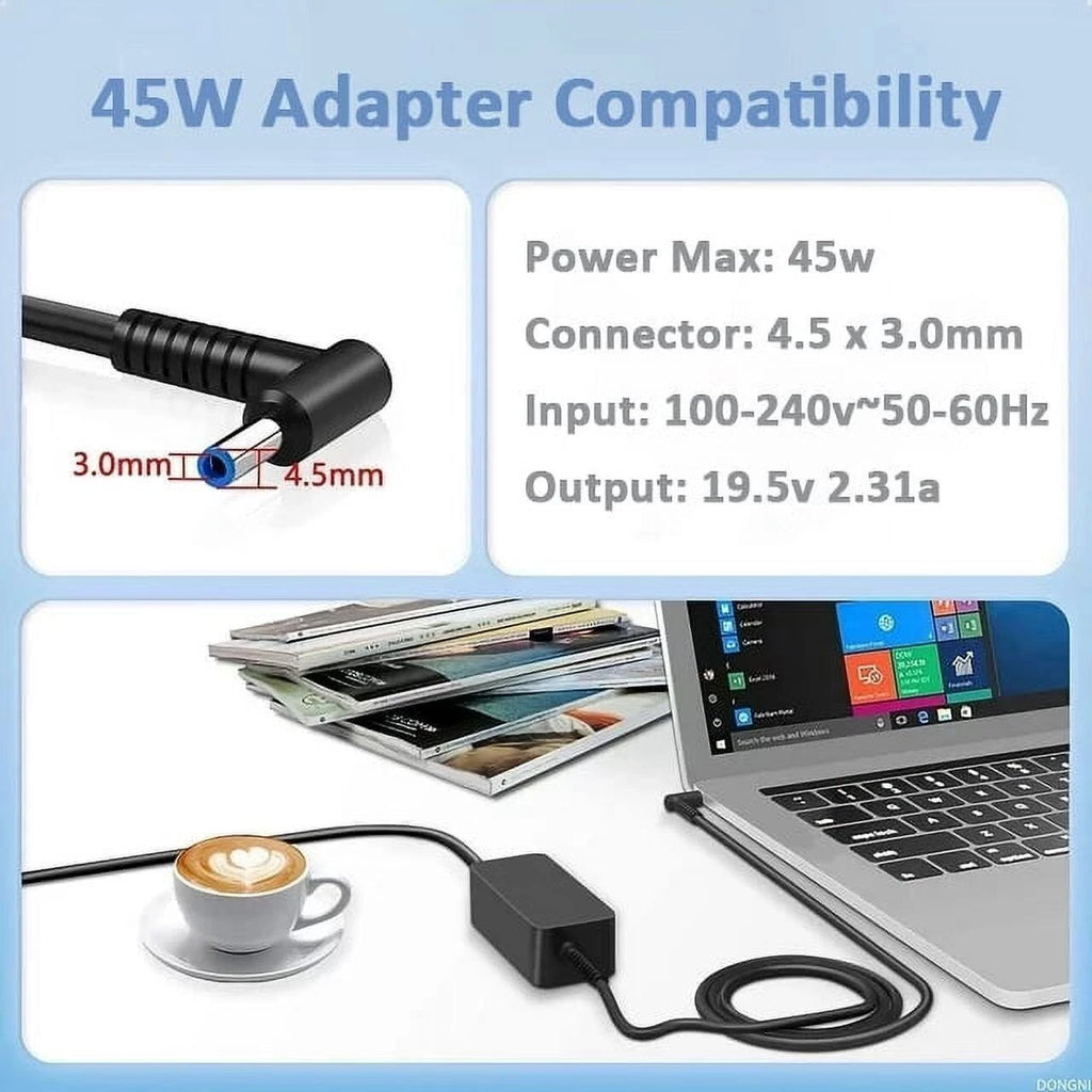Laptop Charger AC Adapter for HP Stream 14-cb161wm 6SH03UA 45W 19.5V 2.31A power
