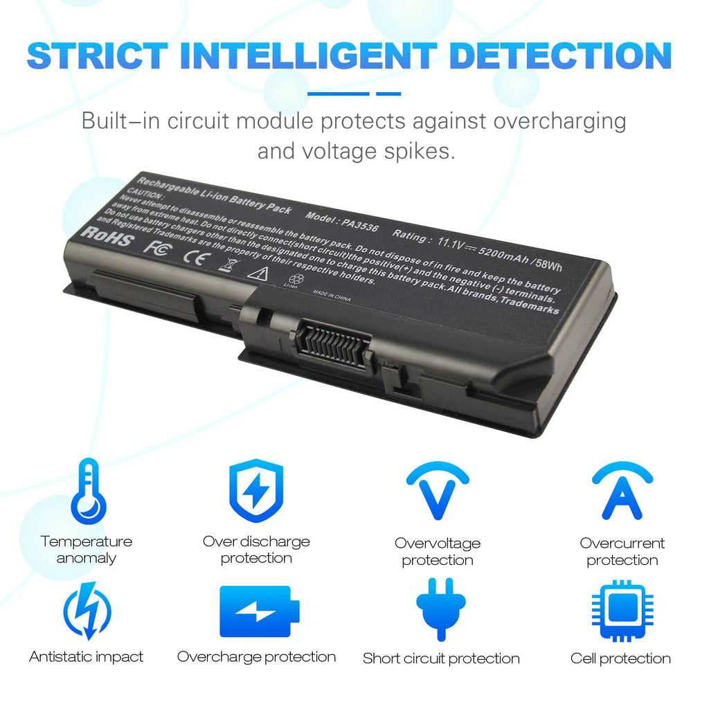 PA3536U-1BRS Battery for Toshiba Satellite P200 P300 L350 PA3536U-1BAS 5200mAh
