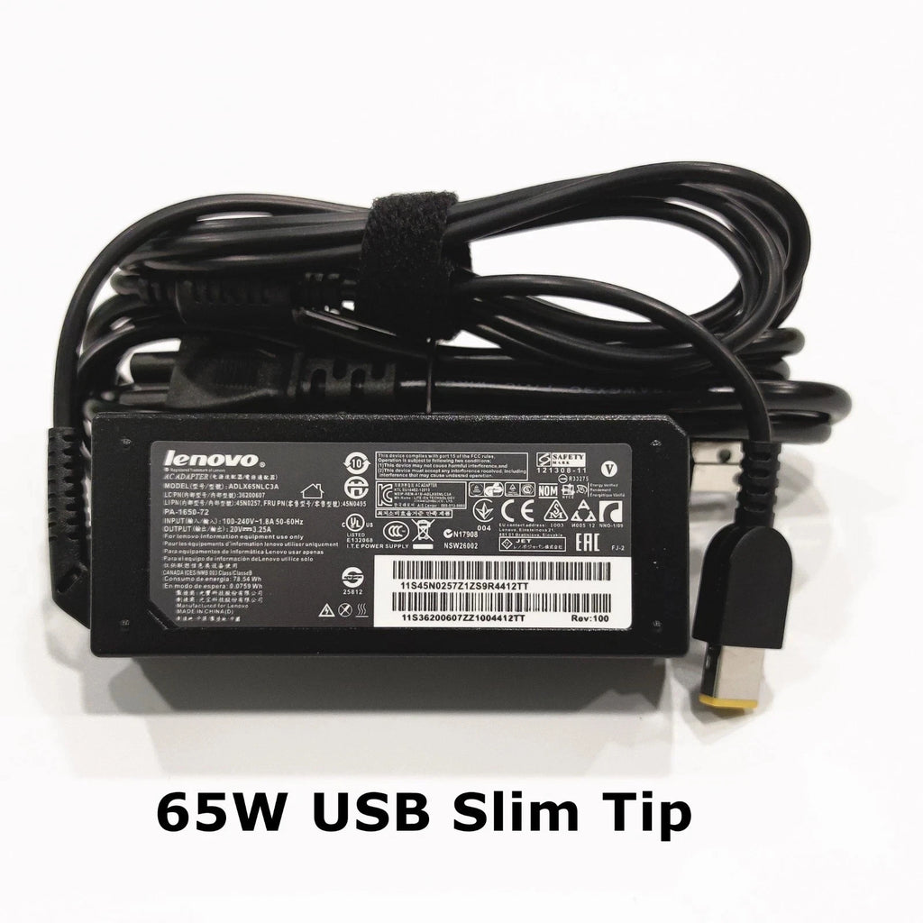 OEM 65W ThinkPad AC Power Adapter Laptop Charger Slim USB Tip 20V 3.25A NEW