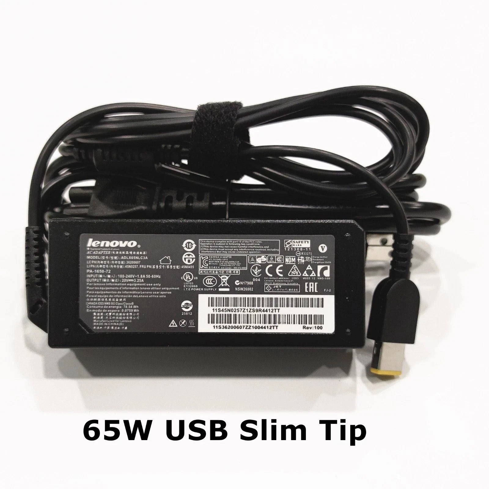 OEM 65W ThinkPad AC Power Adapter Laptop Charger Slim USB Tip 20V 3.25A NEW
