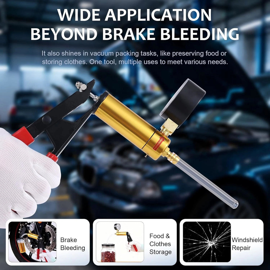 Hand Held Brake Fluid Tester Brake Bleeding Kit Auto Bleeder Vacuum Pump +Box