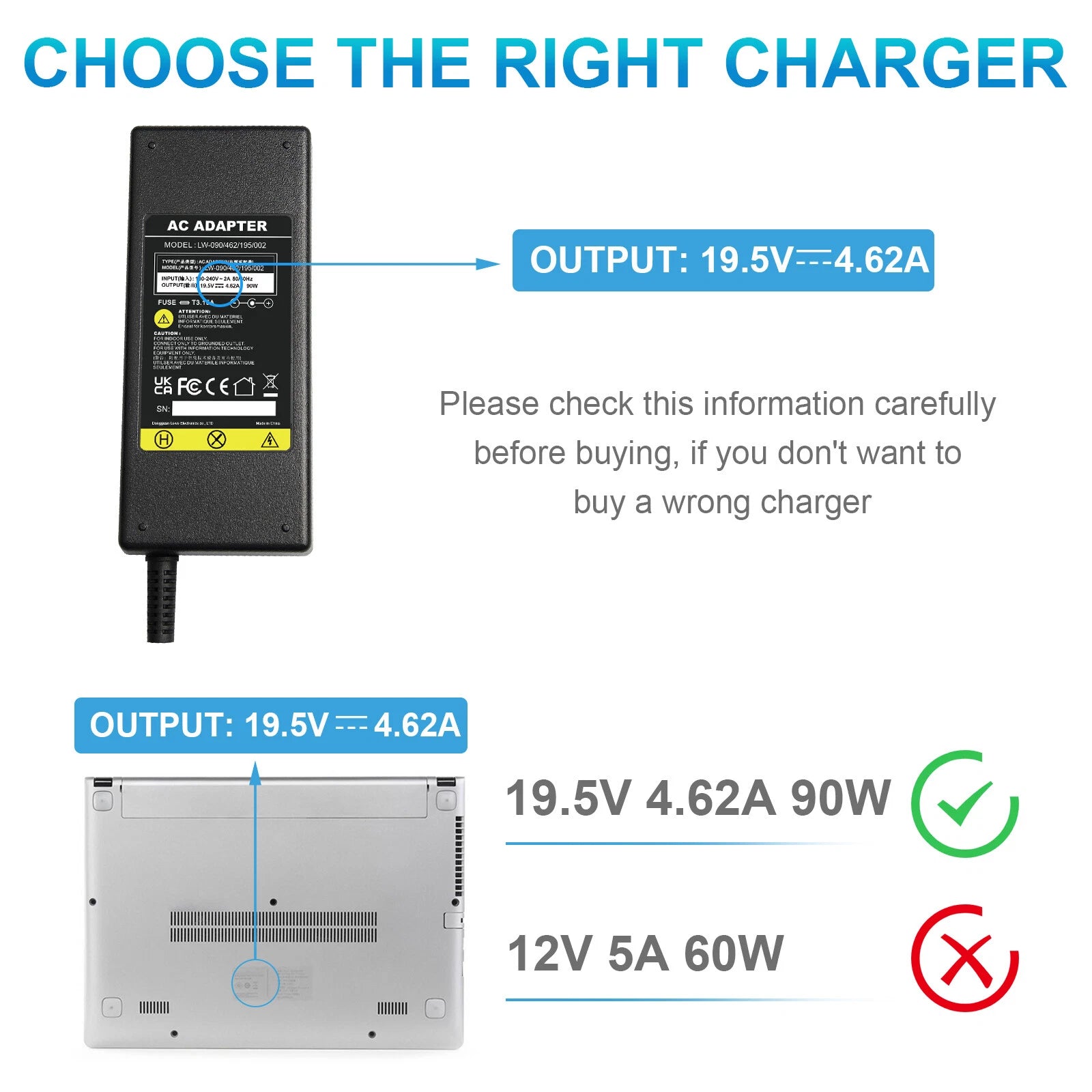 AC Adapter Charger for HP Envy Touchsmart Sleekbook 15 17 M6 M7 Pavilion 11 14